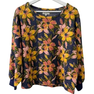Miles By Madewell Island Magnolias Jacquard Sweatshirt M thumbnail 5