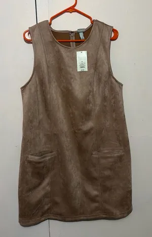 a new day Taupe Faux-Suede Sleeveless Shift Dress thumbnail 1