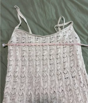 Aritzia Wilfred Gemma White Crochet Tank thumbnail 9