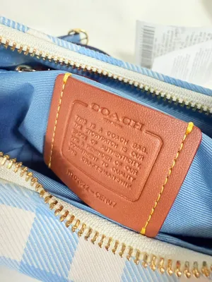 coach Emily Shoulder Bag With Gingham Print And Charm cen07 thumbnail 6