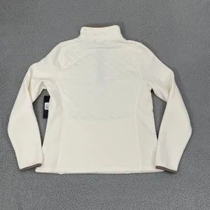 Eddie Bauer Bay Laurel 1/4 Zip Women S‎ Coconut Milk Fleece Quilt Pullover NWT thumbnail 9