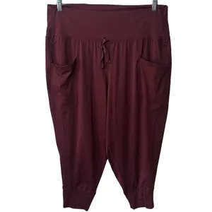 NEW Fabletics Maj Pocket Pant‎ Burgundy Moisture Wicking Athletic Outdoors 1X thumbnail 2