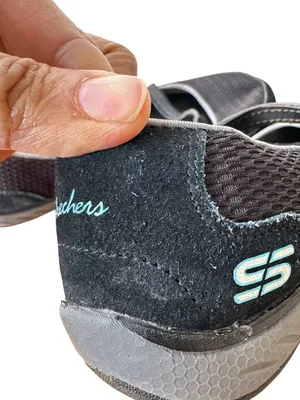 Skechers Size 6 Women Relaxed Fit Memory Foam Bikers Sneakers Black New thumbnail 8