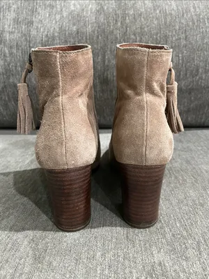 Born Bootie Tassel Taupe Suede Leather Boots Size 8.5 thumbnail 5