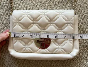 Kate Spade Aster Court Naomi Crossbody Bag Purse Quilted White Red Lining VEUC thumbnail 8