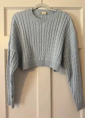 State Blue Sweater Cropped Altar'd thumbnail 1