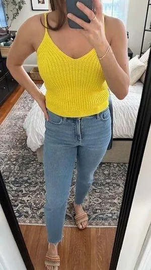 Yellow Crochet Tank thumbnail 1