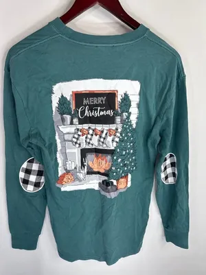 Gameday Couture "I'll Be Home" Holiday Elbow Patch‎ Shirt Women's XXL NWOT thumbnail 1