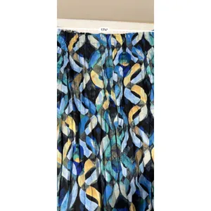 NIC+ZOE Blue Multi Abstract Geometric Pleated Maxi Skirt XL F241726 NWT thumbnail 7
