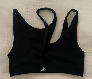 Alo Black Asymmetrical Yoga Sports Bra One-Shoulder thumbnail 1