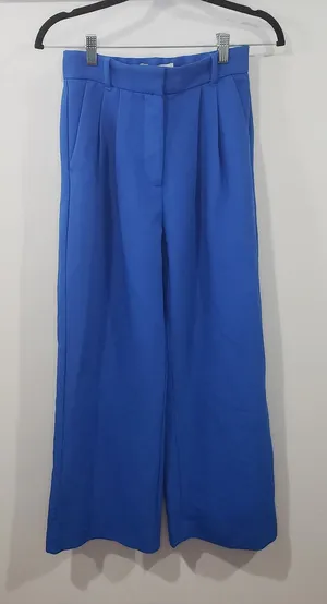 Abercrombie Pleated Wide Leg Pants Womens 2 Blue High Rise Trouser Career thumbnail 1