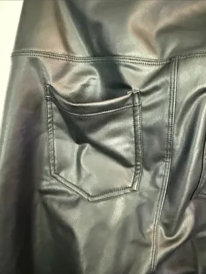 HALARA Black Faux Leather High-Waist Skinny Leggings - Medium thumbnail 3