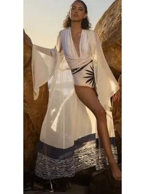 Diarrablu Sirene Kimono Baya Navy Womens Size Large thumbnail 14