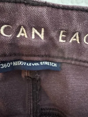 American eagle burgundy women jeans size 14 super stretch thumbnail 2