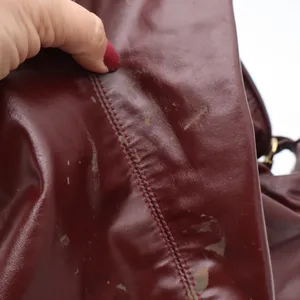 Unbranded Hobo Bag Womens OS Slouchy Burgundy Leather Large Zip Top Good thumbnail 6