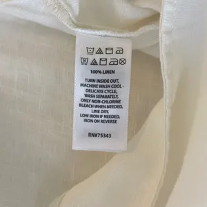 Rachel Zoe 100% Linen Tunic Top M Cream Lagenlook Coastal Side Tie Tank thumbnail 6