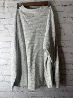 Aerie Light Gray Striped Knit Crewneck Sweater large thumbnail 5