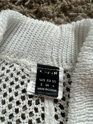 SHEIN White Crochet Knit Wide-Leg Pants thumbnail 4