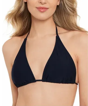 Salt + Cove Womens Black Multi-Way Triangle Bikini Top Swimwear Medium‎ NEW thumbnail 1