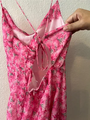 All‎ In Favor Fuschia Floral Midi Dress NEW Small thumbnail 6