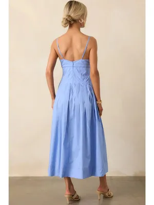 MINKPINK Avalon Square Neck Midi Dress in Jacaranda Blue Medium New Womens thumbnail 12