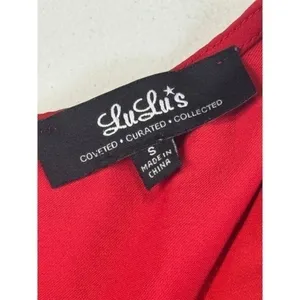 LuLu's Red Fit and Flare Dress V-Neck 3/4 Sleeve Party Cocktail Size S‎ thumbnail 10