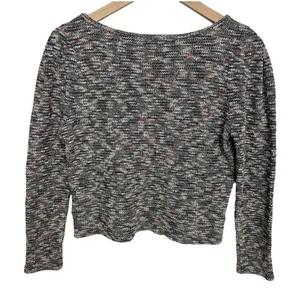 Madewell‎ Top Size XS Multicolored Knit Pleated Puff Shoulders Long Sleeve thumbnail 5