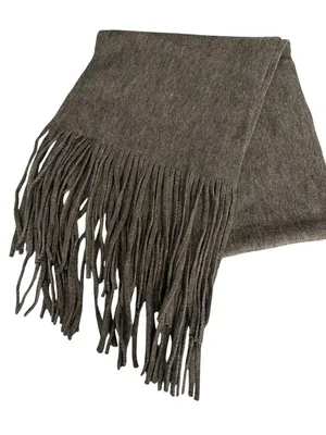 Lucky Brand Brushed Gray Fringe Scarf Soft & Stylish Long Unisex Warm 88" x 15" thumbnail 1