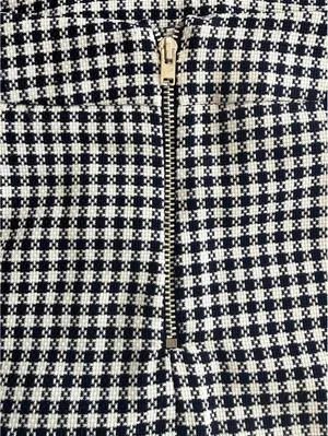 ASOS Black White Houndstooth Mini Skirt High Waisted Preppy Dark Academia Size S thumbnail 4