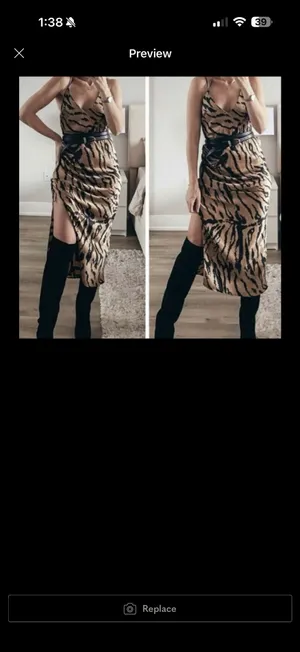 Zara Black and Tan Animal Print Top thumbnail 2