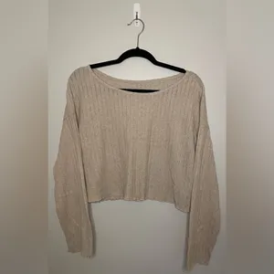 SHEIN Drop Shoulder Ribbed Knit Top & Pants Set, Khaki, Size XS, EUC thumbnail 5