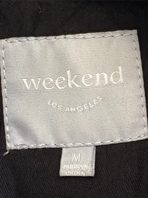 Weekend Los Angeles Medium Plaid Wool Shirt Jacket Shacket Black thumbnail 3