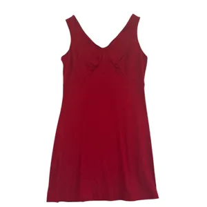Red Sleeveless Dress V Neck Women’s Medium Stretch Fit NEW thumbnail 3
