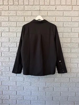 NWT Figs Nala Long Sleeve Polo Top Black Women’s Size Medium thumbnail 5