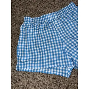 Colsie Women's Boxer Pajama Shorts Blue White Gingham Size Medium thumbnail 2