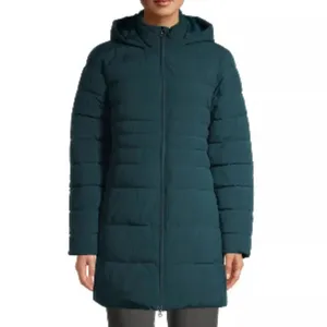 Swiss Tech Women’s Blue Green Puffer Jacket Hooded Quilted Design Size L 12/14 thumbnail 14