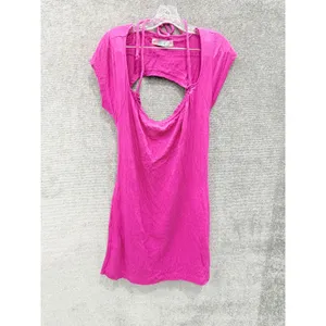 Free People Mini Dress Women Medium Pink FP Beach Open‎ Back Halter Boho Summer thumbnail 3