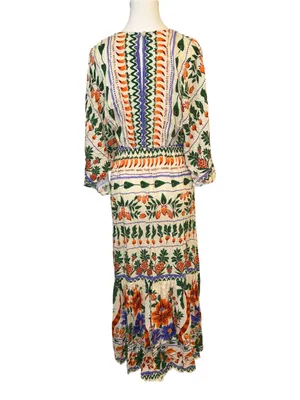 FARM Rio for Anthropologie V-Neck Kaftan Maxi Cut-Out Dress thumbnail 5