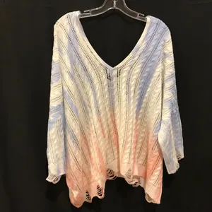 Womens Size Small POL Oversized Slouchy Ombre Open Knit Deep V-Neck Sweater thumbnail 3