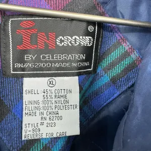 Vintage 90s Plaid Quilted Shacket Blue Pink Size XL thumbnail 4