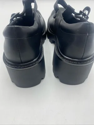 Chunky Heel Mary Jane Platform Shoes T Strap Buckle Black 6 Goth Baby Doll thumbnail 6