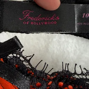 NWT Fredericks of Hollywood Lux Black Orange Lace Balconette Bra‎ Size 10 thumbnail 5