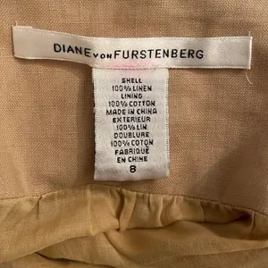 Diane Von Furstenberg DVF PAQUERITA Linen Mini Skirt Womens Size 8 Beige Tan thumbnail 2