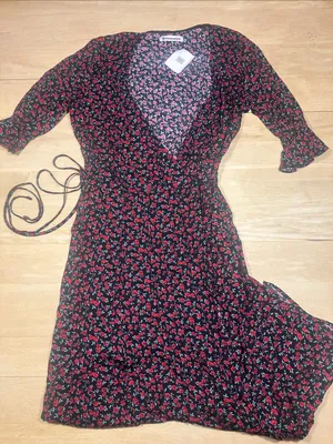 NWT Reformation Judith Midi Wrap Dress Sz S thumbnail 6