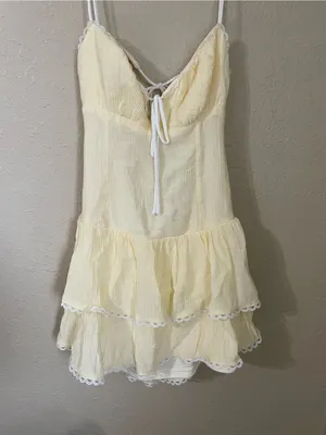 Beverly and Beck Nothing Else Matters Mini Dress Size S Light Yellow thumbnail 9