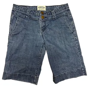 Vintage Levi's signature 10" inseam dark‎ wash mid rise jean shorts sz 6 thumbnail 1