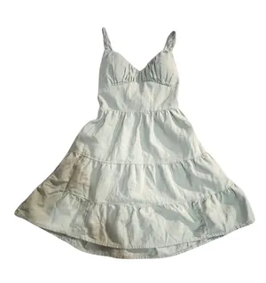 Hollister Sage Green Floaty Picnic Dress – Lace-Up Back – Spaghetti Straps thumbnail 1