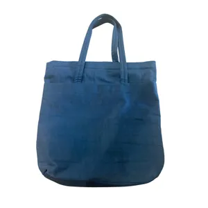 Blue‎ Nylon Zipper Tote Bag Front Pockets Reusable Grocery Beach Travel thumbnail 3