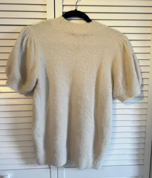 Cream Short Sleeve Sweater thumbnail 4