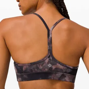Lululemon Flow Y Bra Nulu Diamond Dye Graphite Grey Pink Pastel 8 thumbnail 5